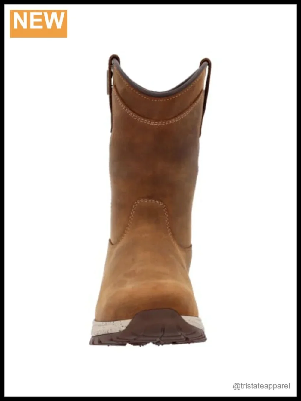 Women's Waterproof Pull-On Work Boots Leather Mid-Calf EH Safety Toe